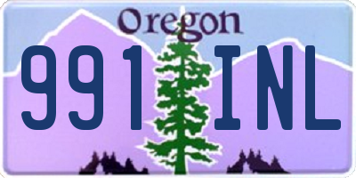 OR license plate 991INL