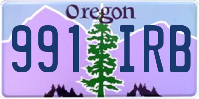 OR license plate 991IRB