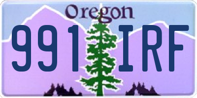 OR license plate 991IRF