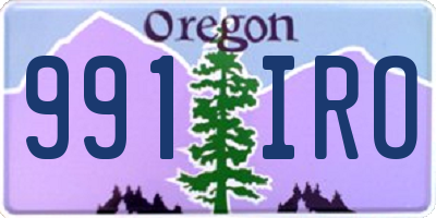 OR license plate 991IRO