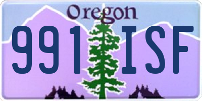 OR license plate 991ISF