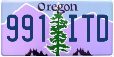 OR license plate 991ITD
