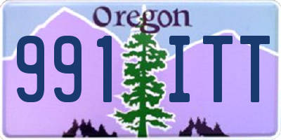 OR license plate 991ITT