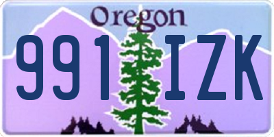 OR license plate 991IZK