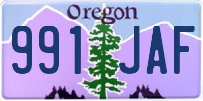 OR license plate 991JAF