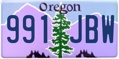 OR license plate 991JBW