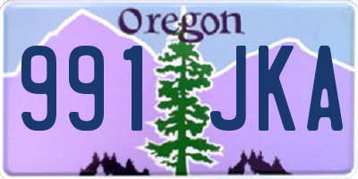 OR license plate 991JKA