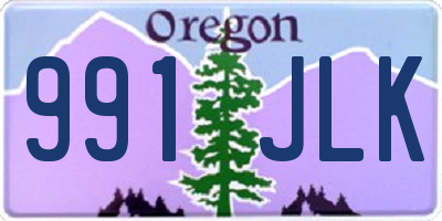 OR license plate 991JLK