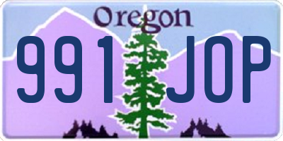 OR license plate 991JOP