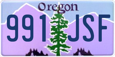 OR license plate 991JSF