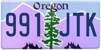 OR license plate 991JTK