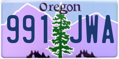 OR license plate 991JWA