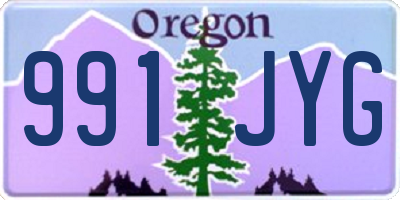 OR license plate 991JYG