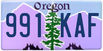 OR license plate 991KAF