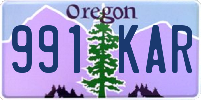 OR license plate 991KAR
