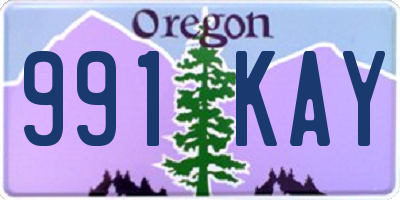 OR license plate 991KAY