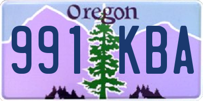 OR license plate 991KBA
