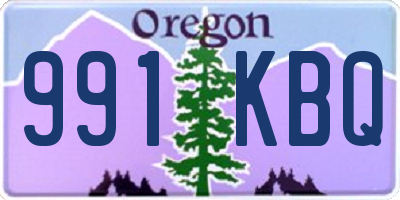 OR license plate 991KBQ