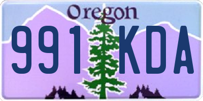 OR license plate 991KDA