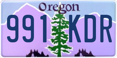 OR license plate 991KDR