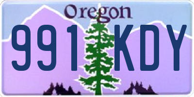 OR license plate 991KDY