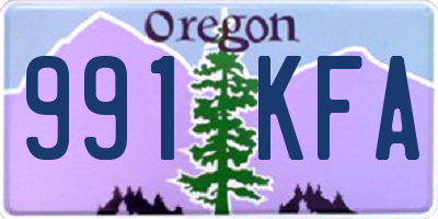 OR license plate 991KFA