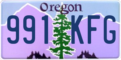 OR license plate 991KFG