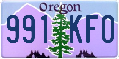 OR license plate 991KFO