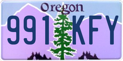 OR license plate 991KFY