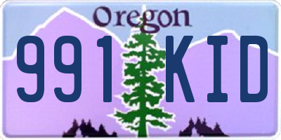 OR license plate 991KID