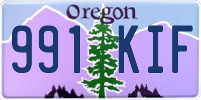 OR license plate 991KIF