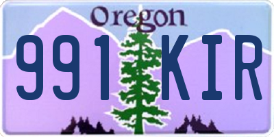 OR license plate 991KIR