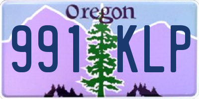 OR license plate 991KLP
