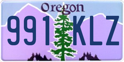 OR license plate 991KLZ