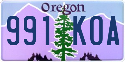 OR license plate 991KOA