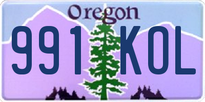 OR license plate 991KOL