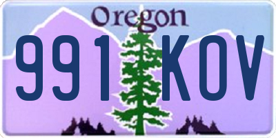 OR license plate 991KOV