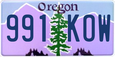OR license plate 991KOW