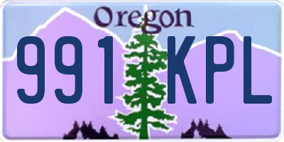 OR license plate 991KPL