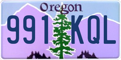 OR license plate 991KQL
