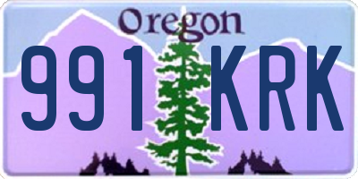 OR license plate 991KRK