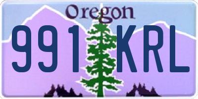 OR license plate 991KRL