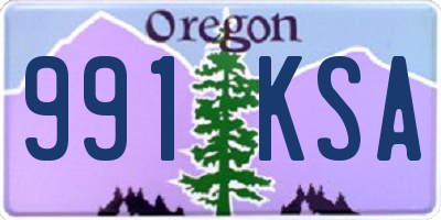 OR license plate 991KSA