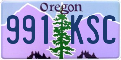 OR license plate 991KSC