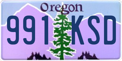 OR license plate 991KSD