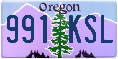 OR license plate 991KSL