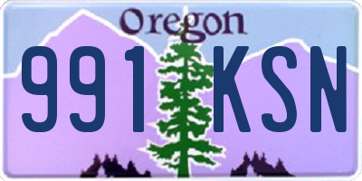 OR license plate 991KSN