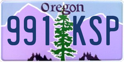 OR license plate 991KSP