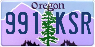OR license plate 991KSR