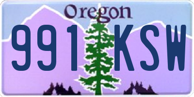 OR license plate 991KSW